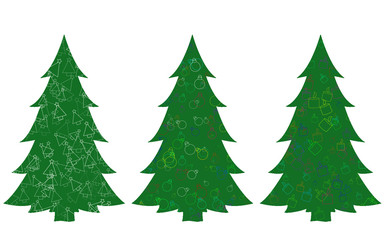 Set of christmas trees
