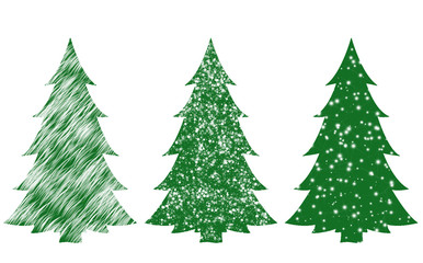 Fototapeta premium Set of christmas trees