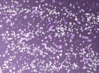 Purple christmas winter background with snowflakes