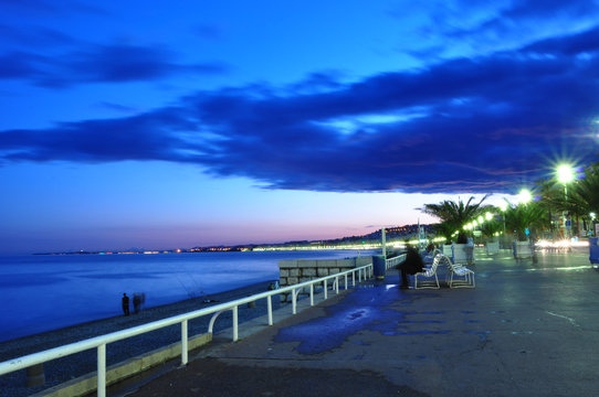 Promenade Des Anglais At Night