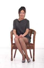 seated beautiful woman