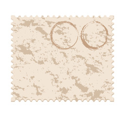 vecto. blank grunge post stamp on white background