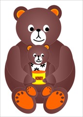 Two bears, vector illustration
