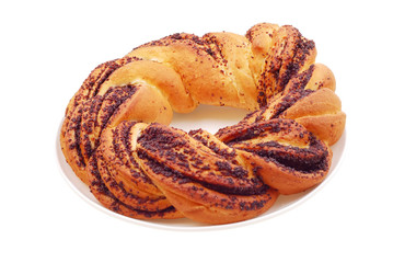 The fresh buns on white