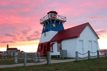 Foto auf Alu-Dibond Grande Anse Lighthouse bei Sonnenuntergang, New Brunswick © vlad_g