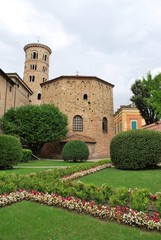 Baptistery of Neon and round tower, Ravenna, Italy