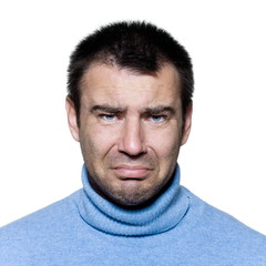 Fototapeta premium man portrait crying sad depression