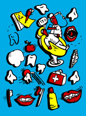 Vector doodly style icon set Medicine Part 1