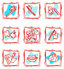 At dentist's office icons set clipart - 27836378