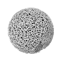 Sphere made of numbers - 3d