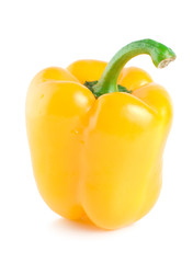 Yellow bell pepper isolated on white
