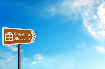 Photo realistic 'Christmas shopping' sign, with space for text