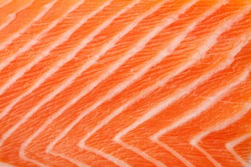 Keuken spatwand met foto Fresh red salmon texture © karandaev