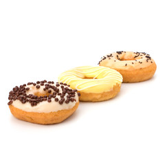Delicious doughnuts isolated on white background