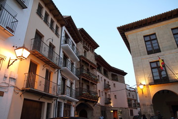 Fototapeta na wymiar Main square Mora de Rubielos Teruel province Aragon Spain