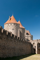 Fototapeta na wymiar Starożytny citte Carcassonne we Francji