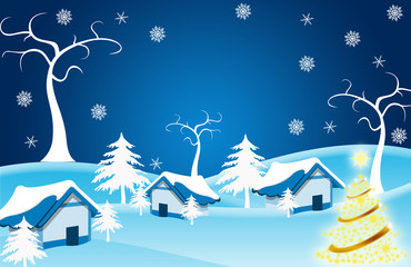 Christmas, xmas, Weihnachtsbaum, Santa Claus blau gold