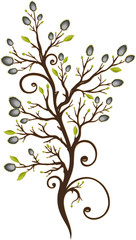 Frühling, Weidekätzchen, Ostern, Zweig, Ast, vector