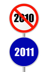 Round sign New Year