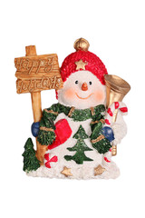 Christmas snowman on white background with clipping paths