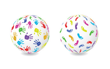 Hand and Foot Print Globe
