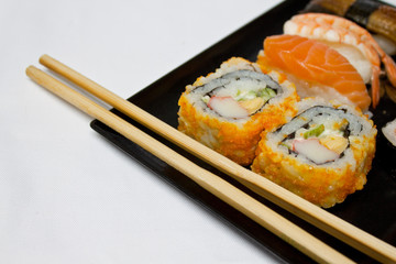 California Maki Sushi with Masago and Sushi