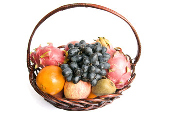 Basket with fruits isolated