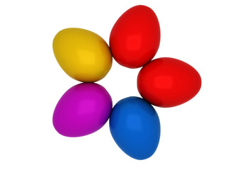 colorful egg from top