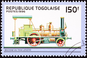 Fototapeta na wymiar Togo Postage Stamp Old Railroad Steam Engine Locomotive Train