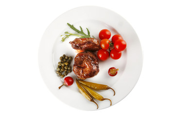 meat medallion with cherry tomatoes