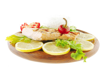 grilled salmon and greek cheese