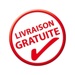 Sticker rond rouge livraison gratuite