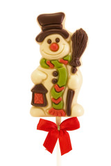white chocolate snowman lolly