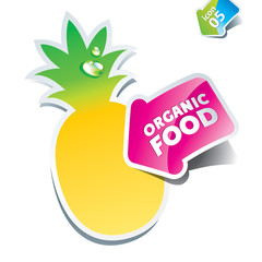 Icon pineapple with an arrow by organic food