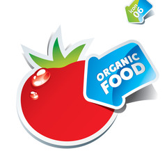 Icon tomato with an arrow by organic food
