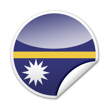 Pegatina bandera Nauru con reborde