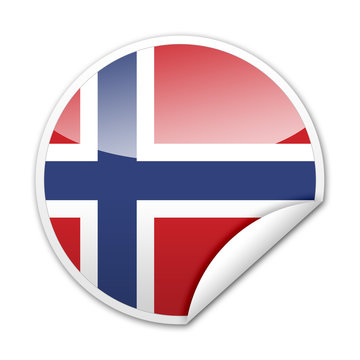 Pegatina bandera Noruega con reborde