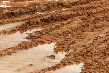 Road  autumn, dirty