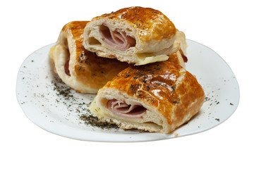 delicious pastry with ham