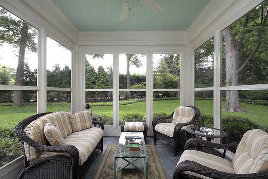 Porch With Wicker Furniture