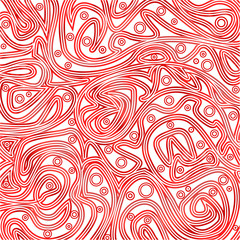 Pattern of tangled lines and rounds on white background