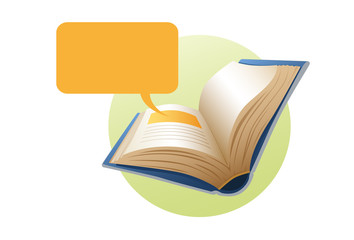 book with balloon text