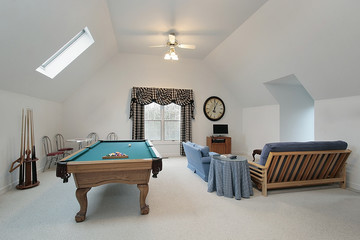 Play room with pool table