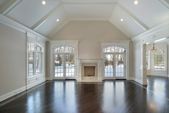 Family room with outside view