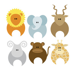 Set of wild animals