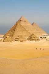 Foto op Aluminium Camels Line Walk Pyramids All Vertical © Pius Lee