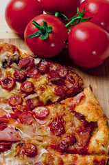 Pizza and tomatos