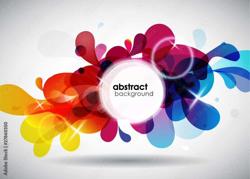 Poster abstract colored background with circles.