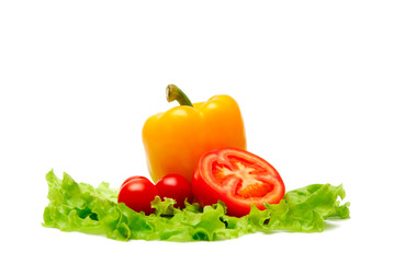 vegetable still life on white background