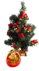 Two rabbit under the Christmas tree